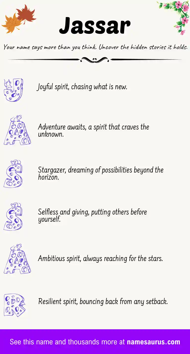 Acrostic poem about Jassar.