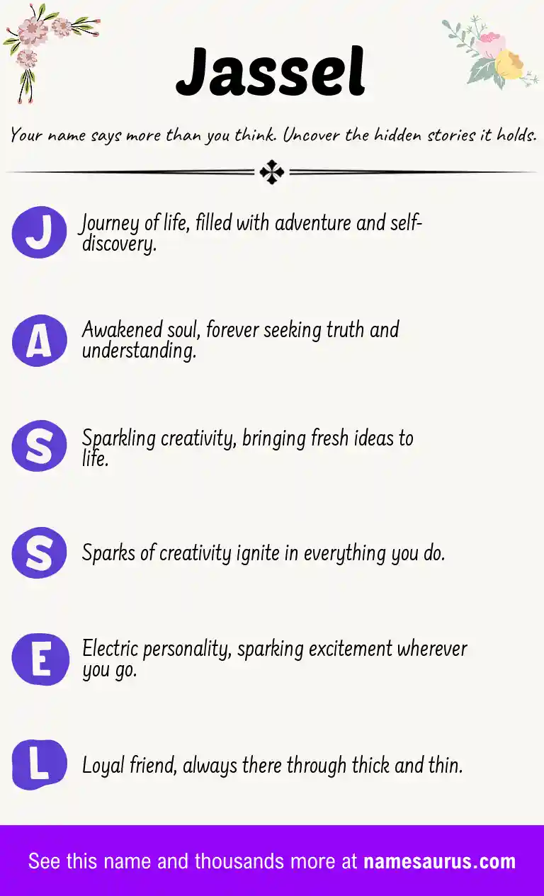 Acrostic poem about Jassel.