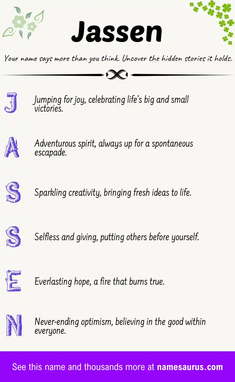 Acrostic poem about Jassen.