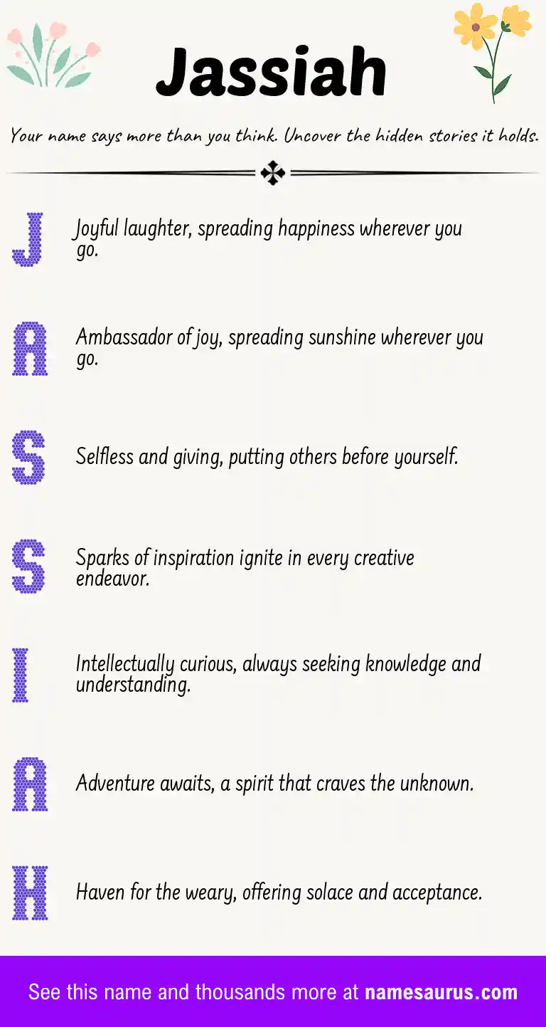 Acrostic poem about Jassiah.