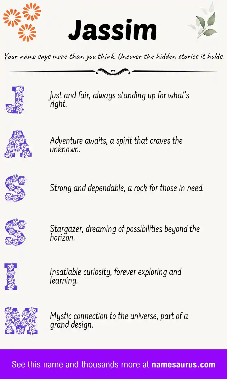 Acrostic poem about Jassim.