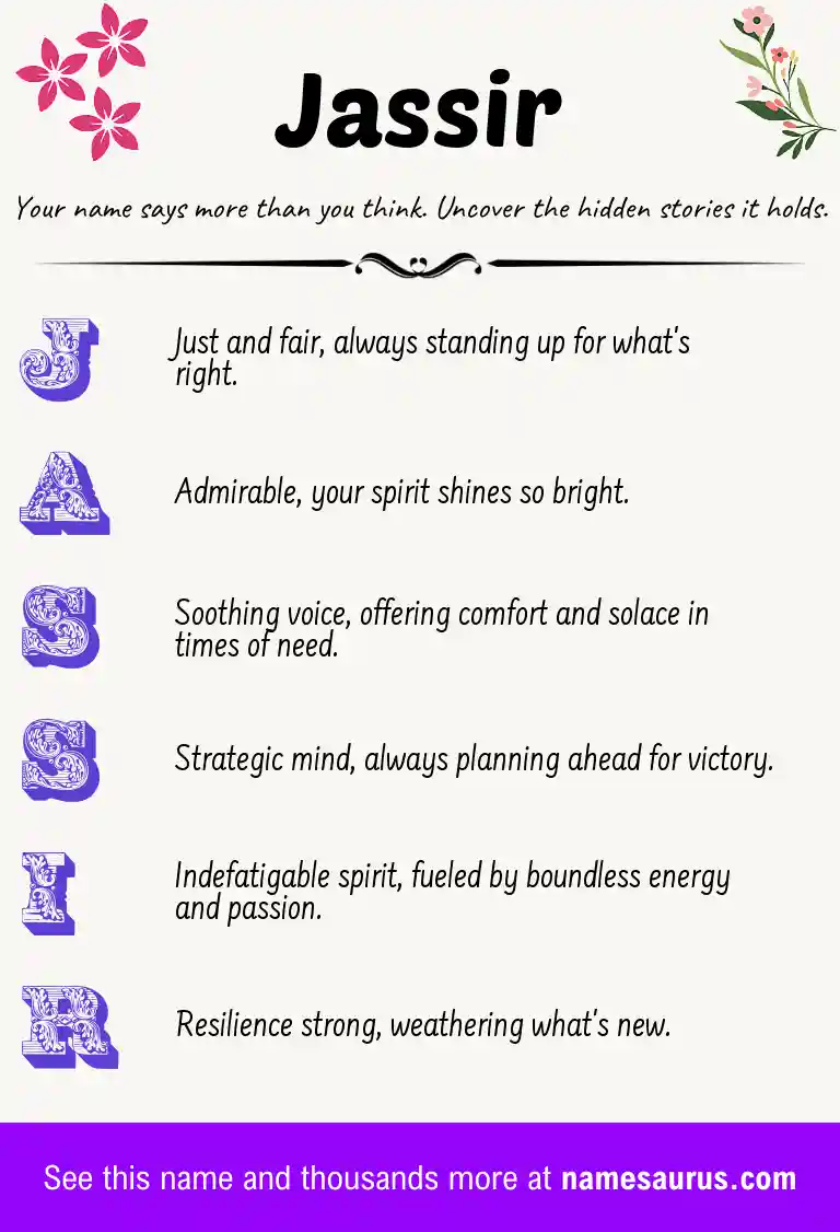 Acrostic poem about Jassir.