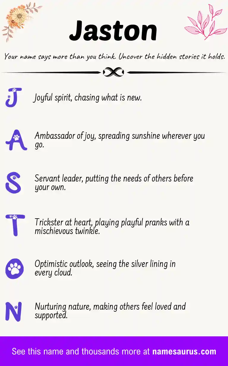 Acrostic poem about Jaston.