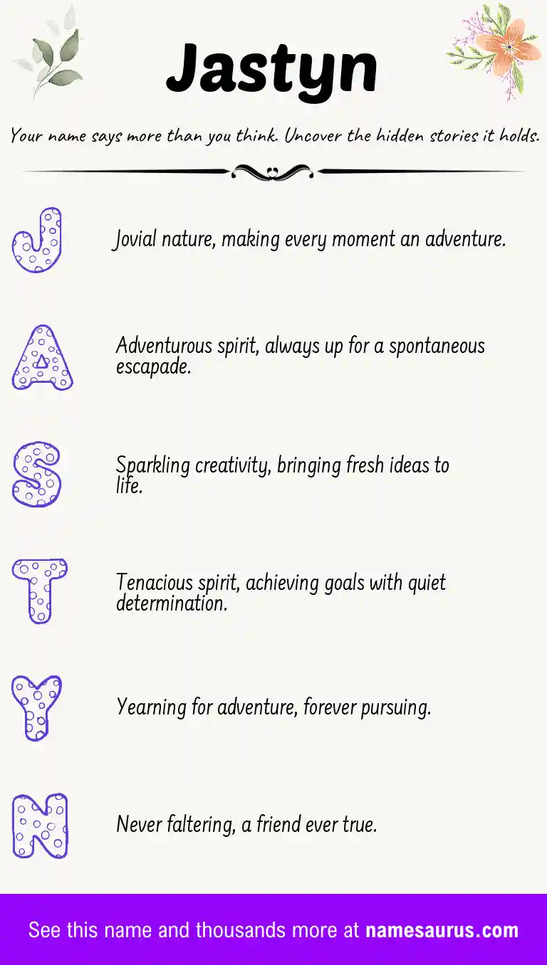 Acrostic poem about Jastyn.
