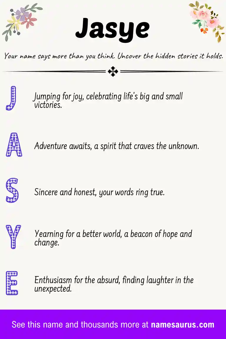 Acrostic poem about Jasye.
