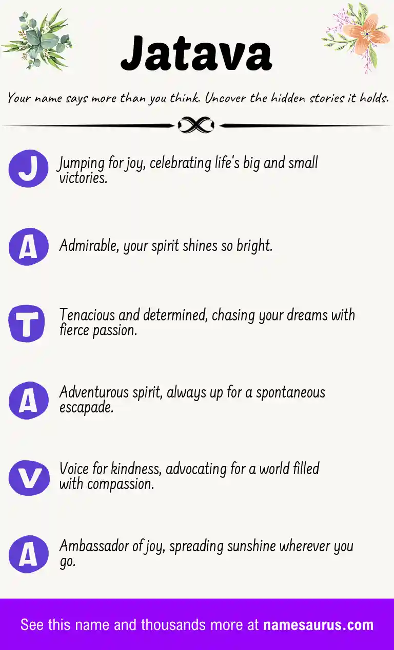 Acrostic poem about Jatava.