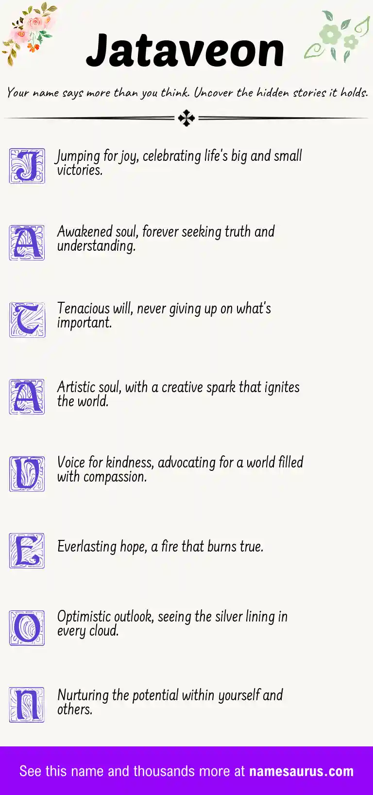 Acrostic poem about Jataveon.