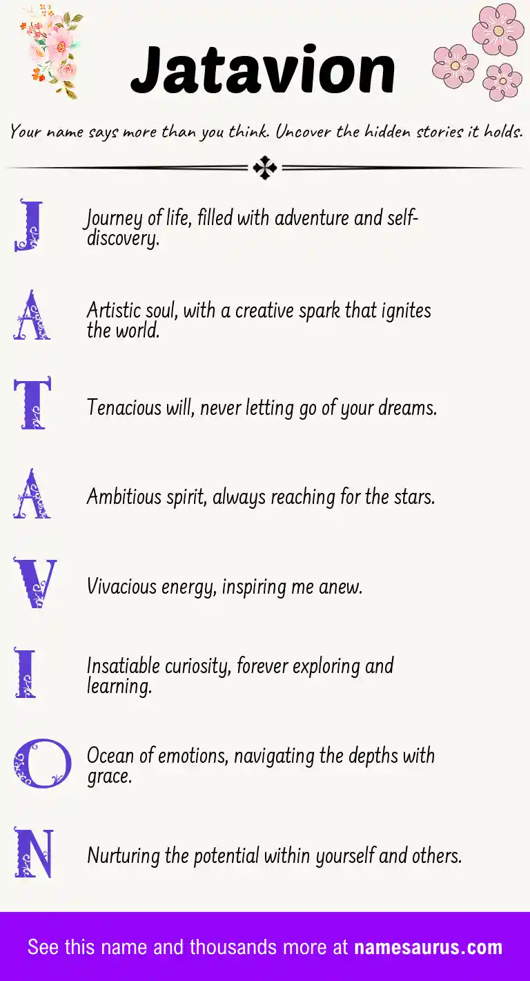 Acrostic poem about Jatavion.