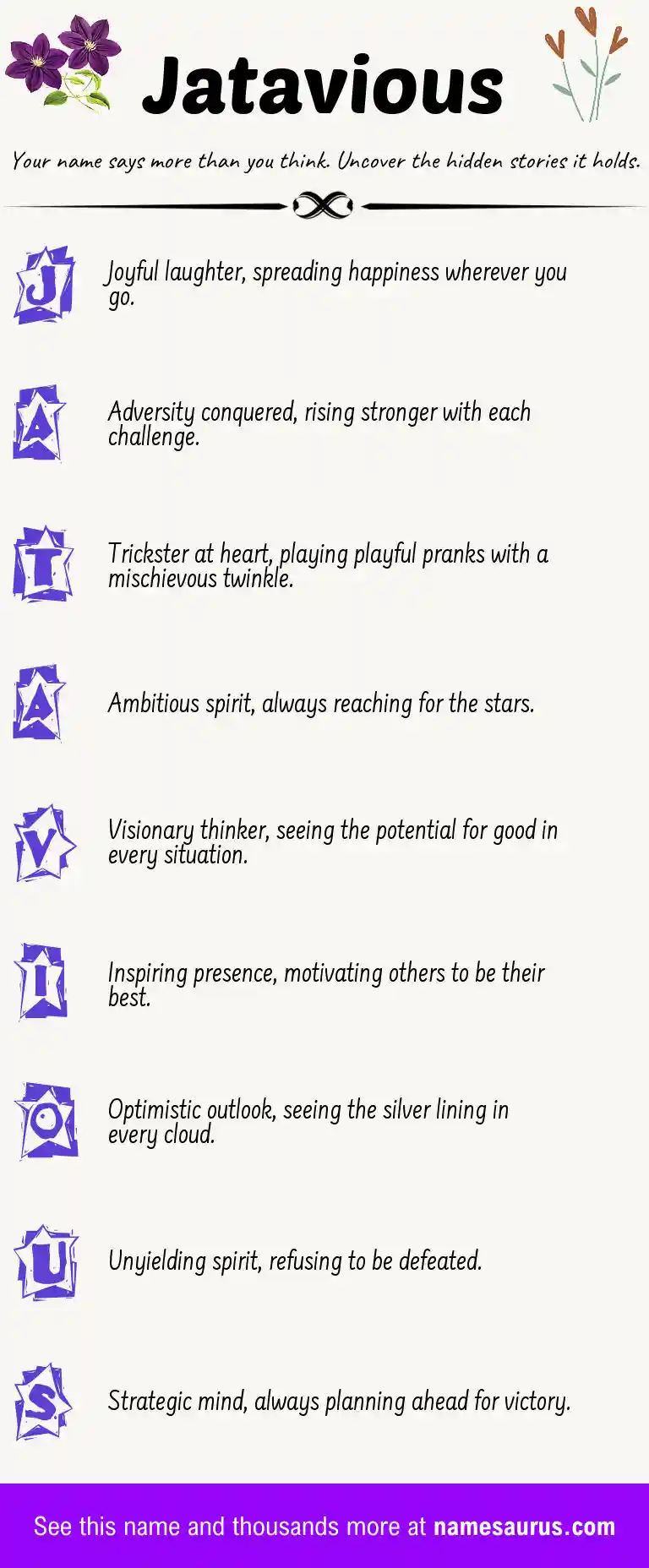Acrostic poem about Jatavious.