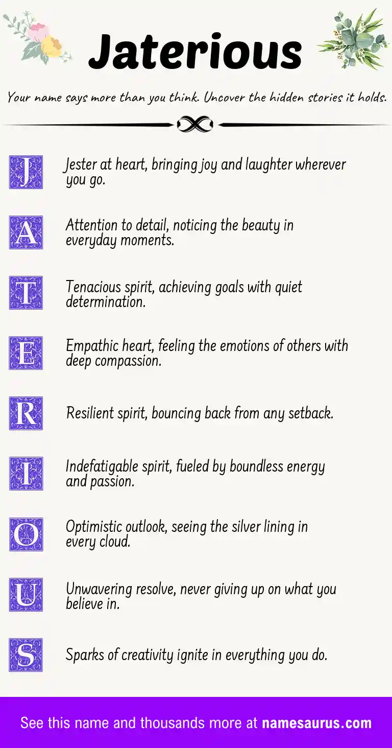 Acrostic poem about Jaterious.