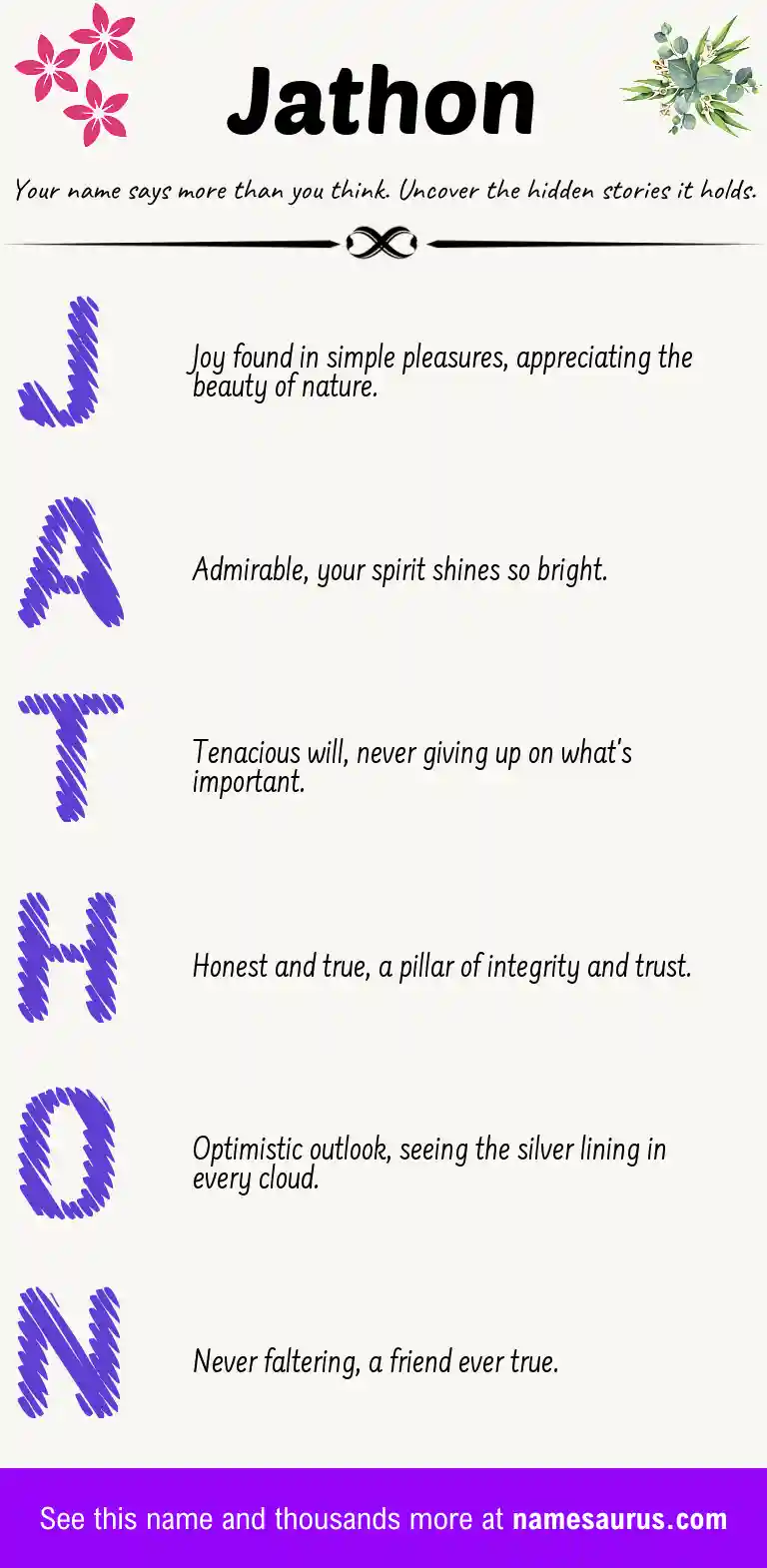 Acrostic poem about Jathon.