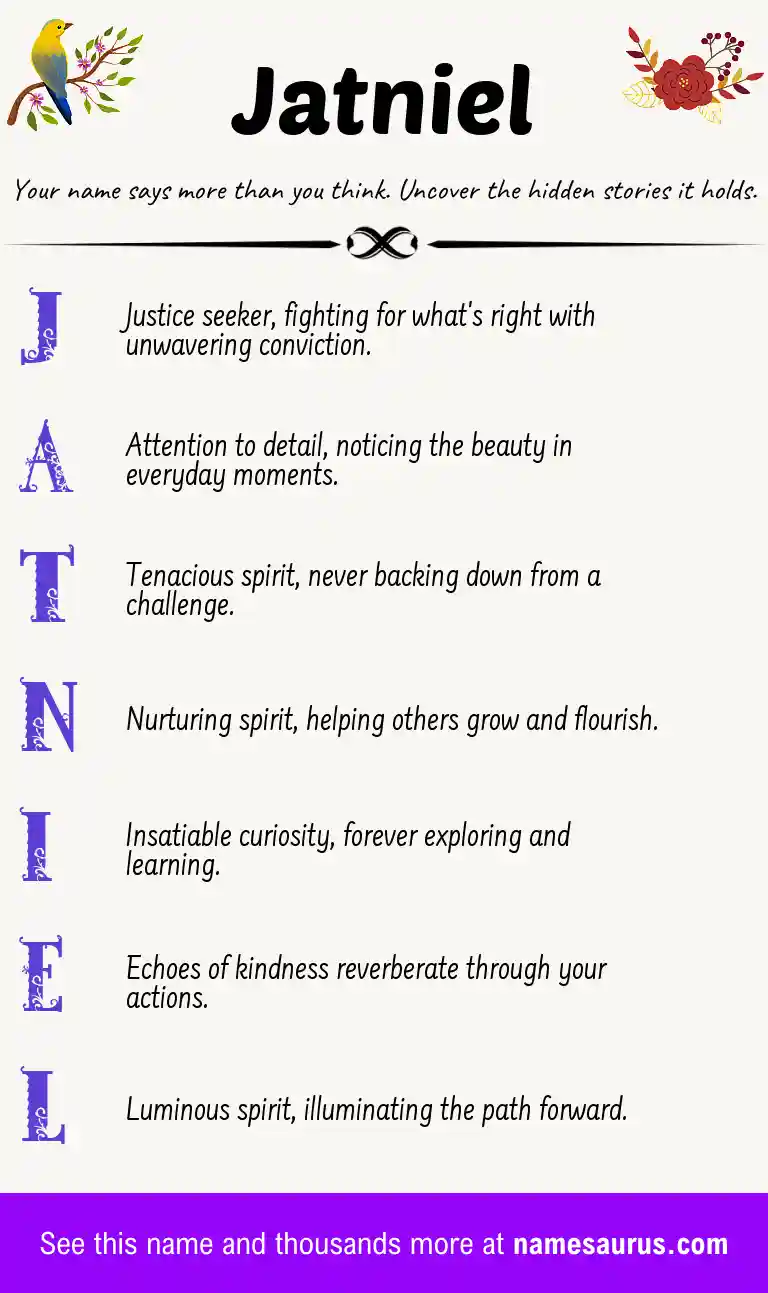 Acrostic poem about Jatniel.
