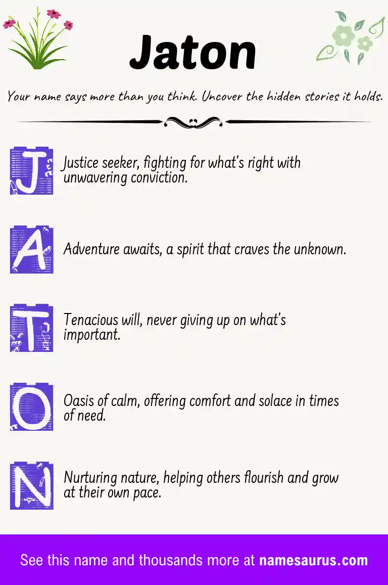 Acrostic poem about Jaton.