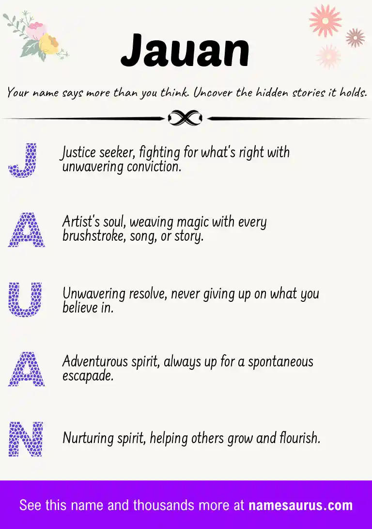 Acrostic poem about Jauan.