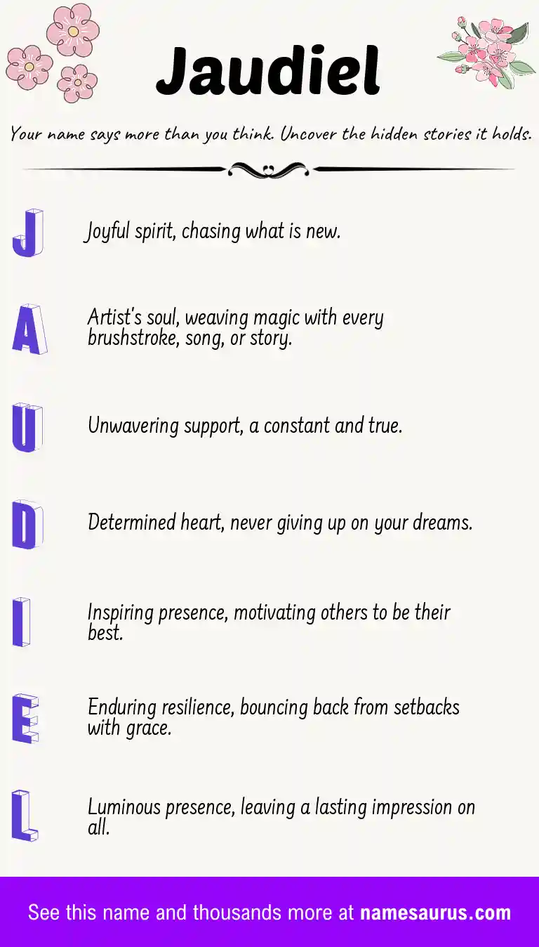 Acrostic poem about Jaudiel.