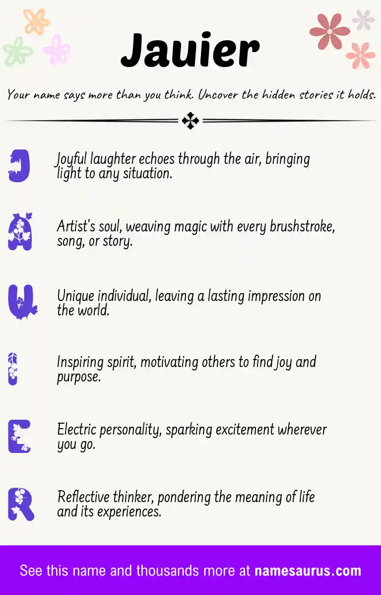 Acrostic poem about Jauier.