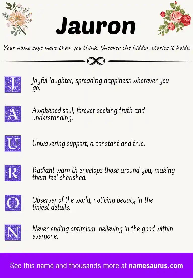 Acrostic poem about Jauron.