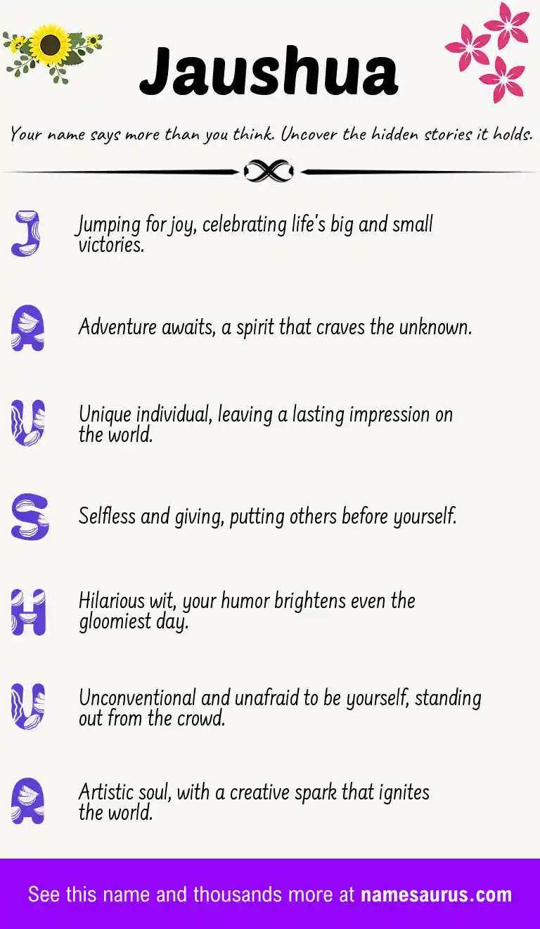 Acrostic poem about Jaushua.