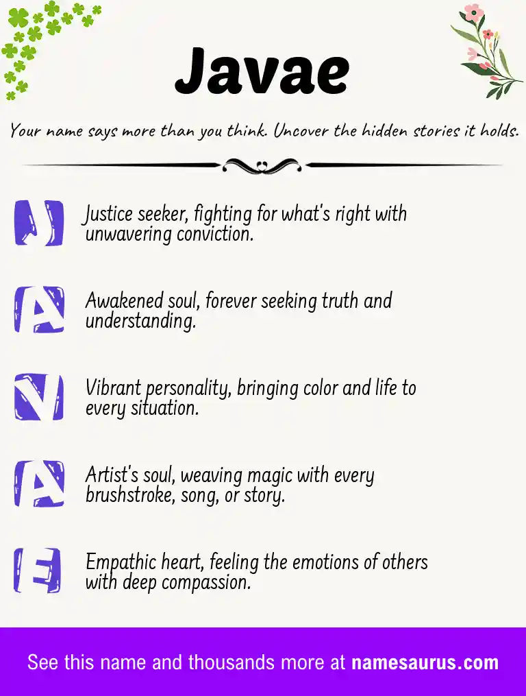 Acrostic poem about Javae.