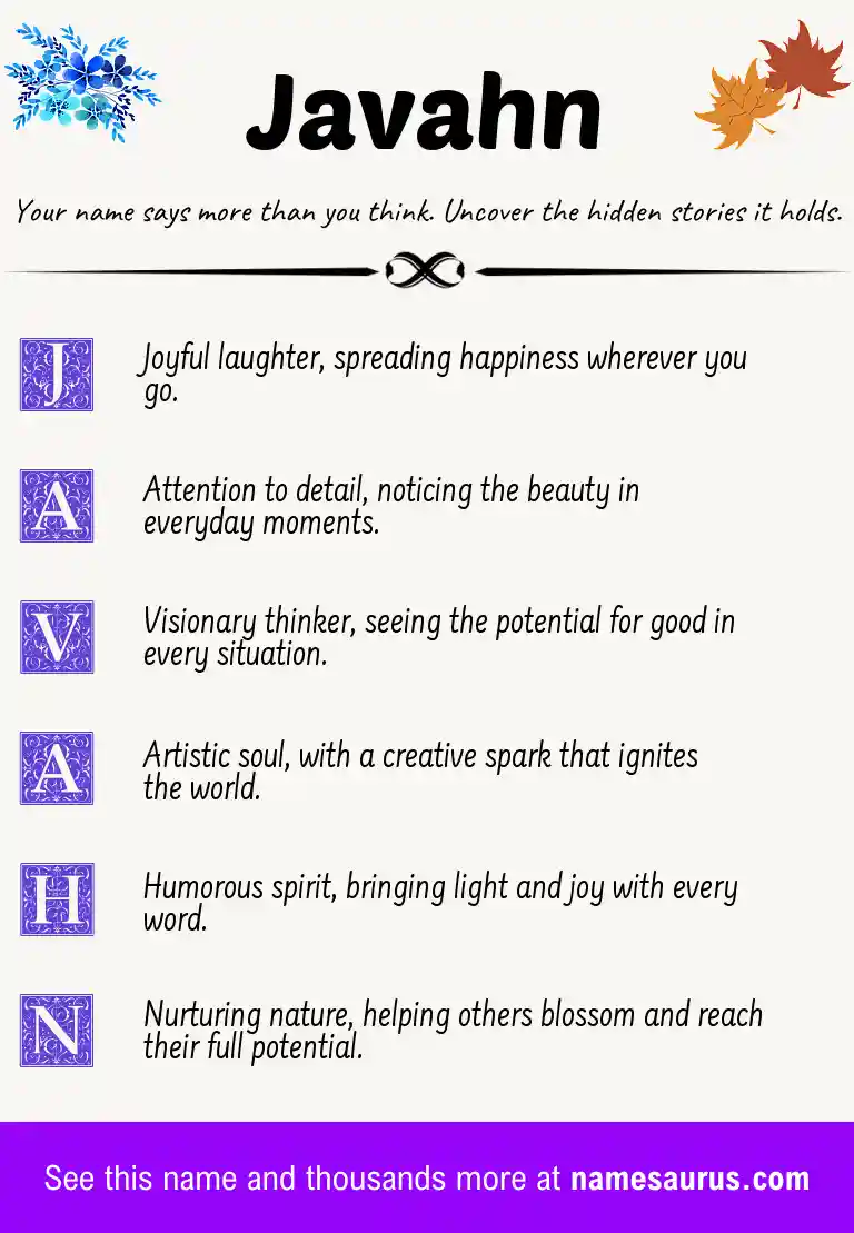 Acrostic poem about Javahn.