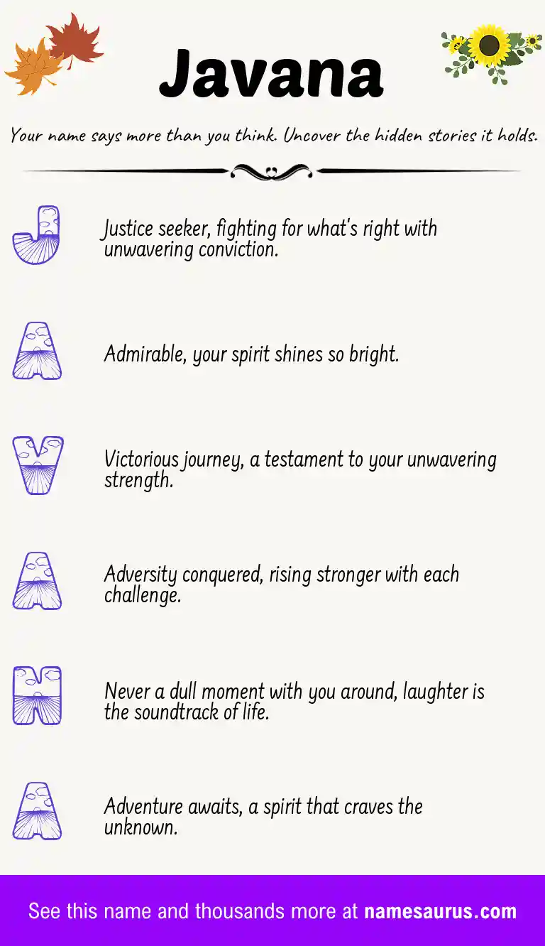 Acrostic poem about Javana.