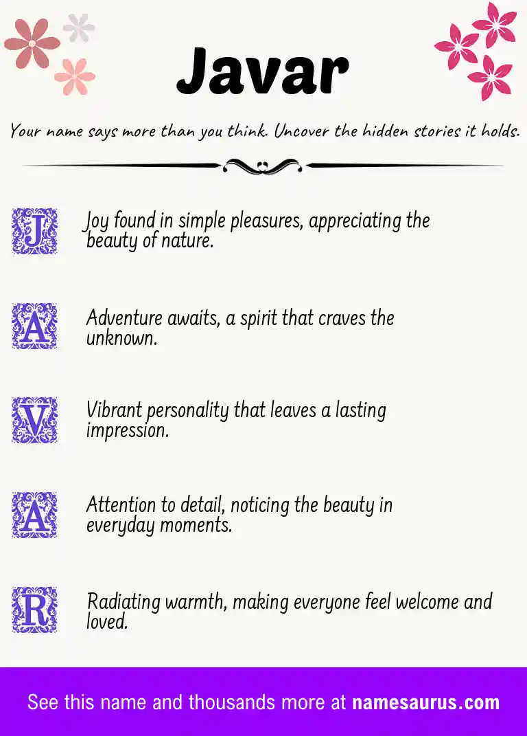 Acrostic poem about Javar.