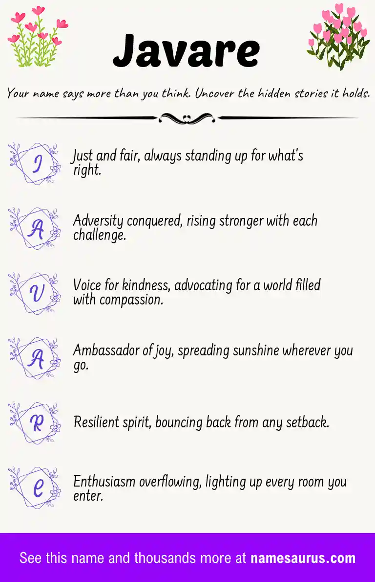 Acrostic poem about Javare.