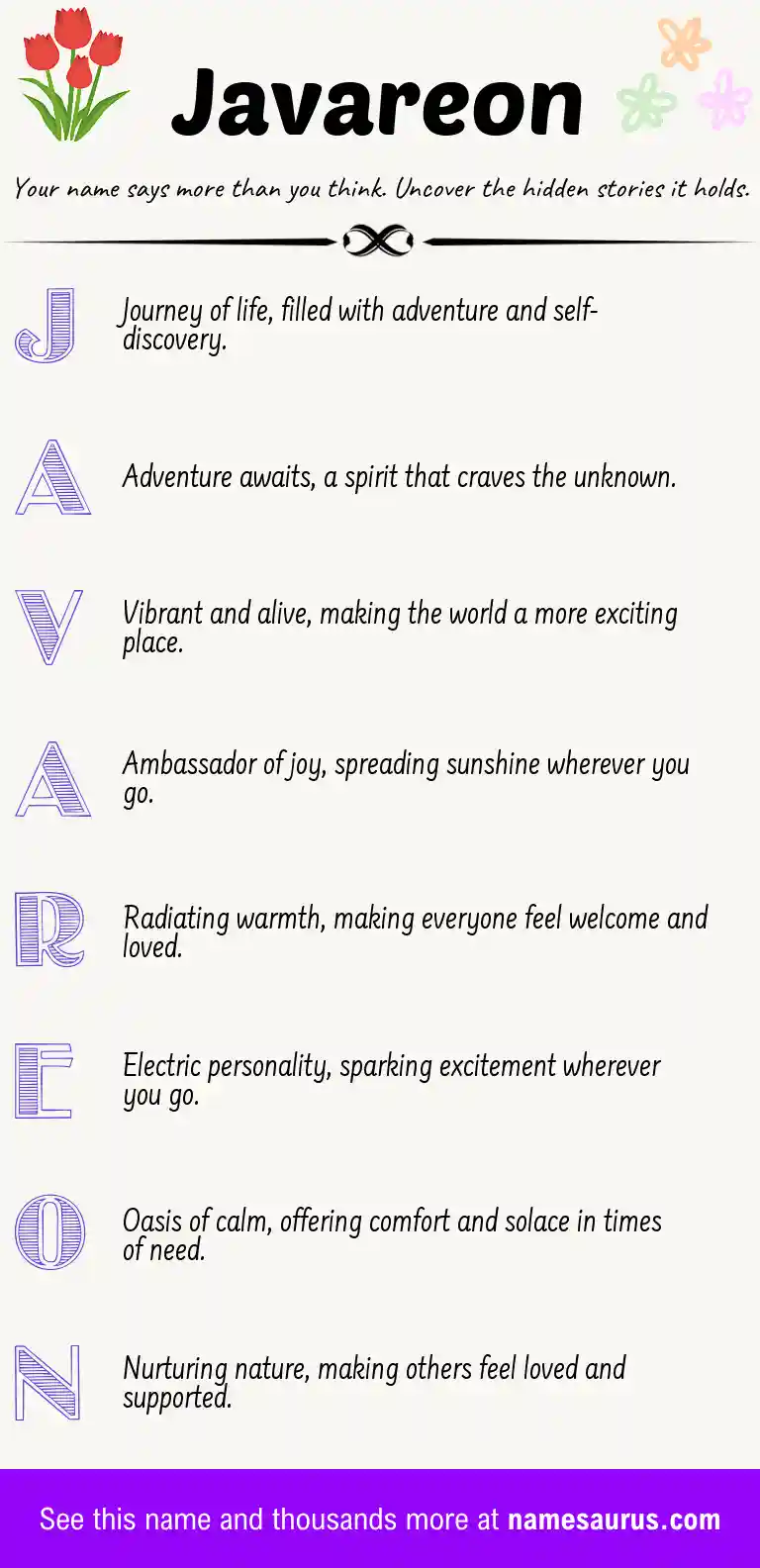 Acrostic poem about Javareon.