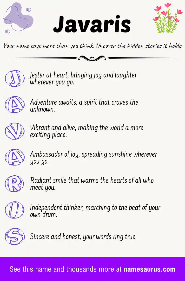Acrostic poem about Javaris.