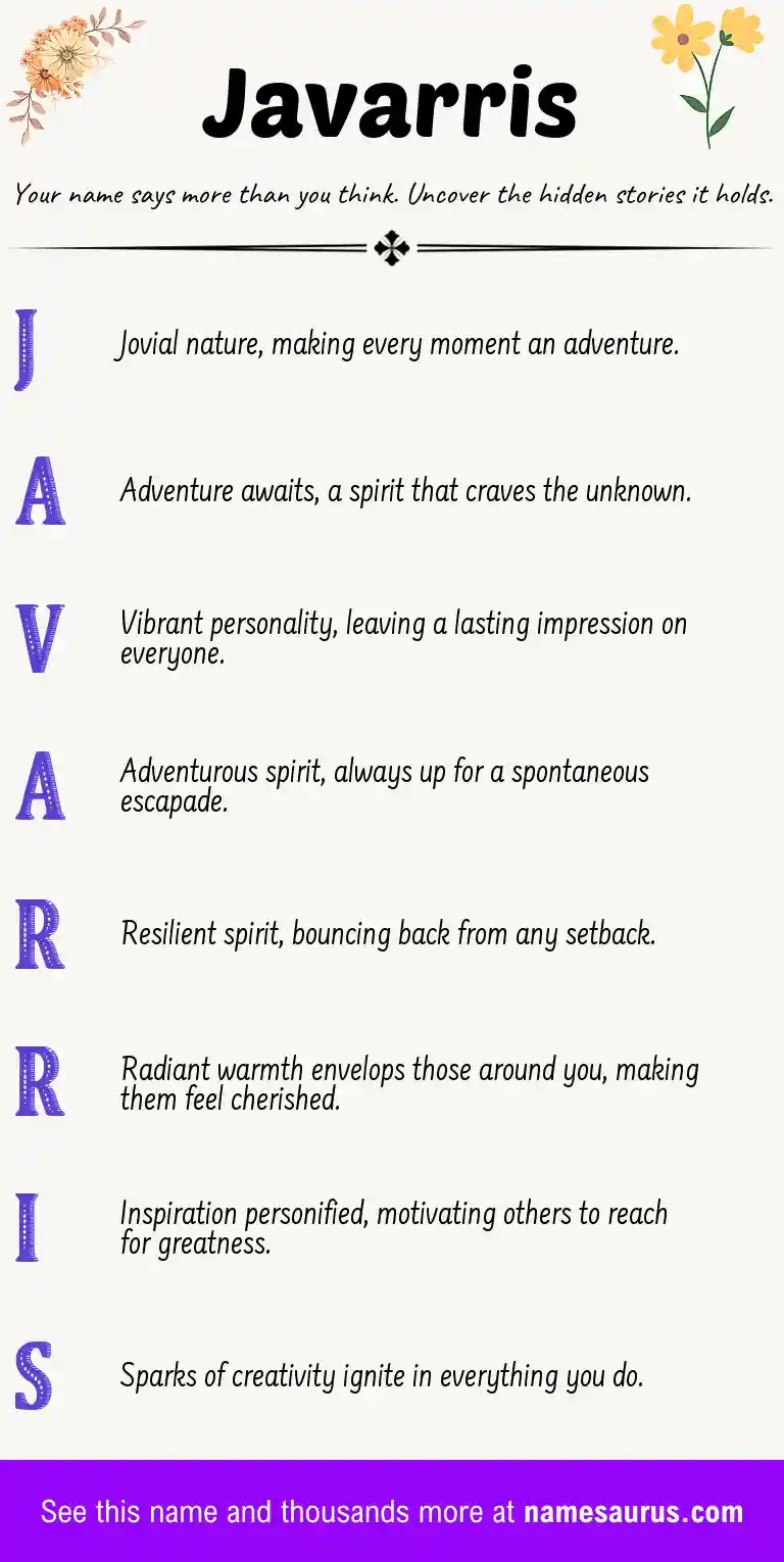 Acrostic poem about Javarris.