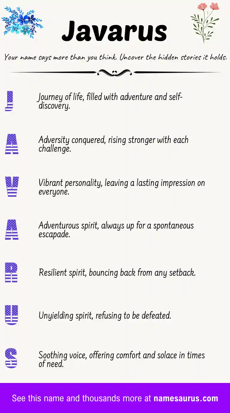 Acrostic poem about Javarus.