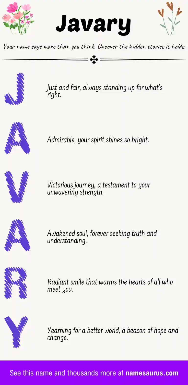 Acrostic poem about Javary.