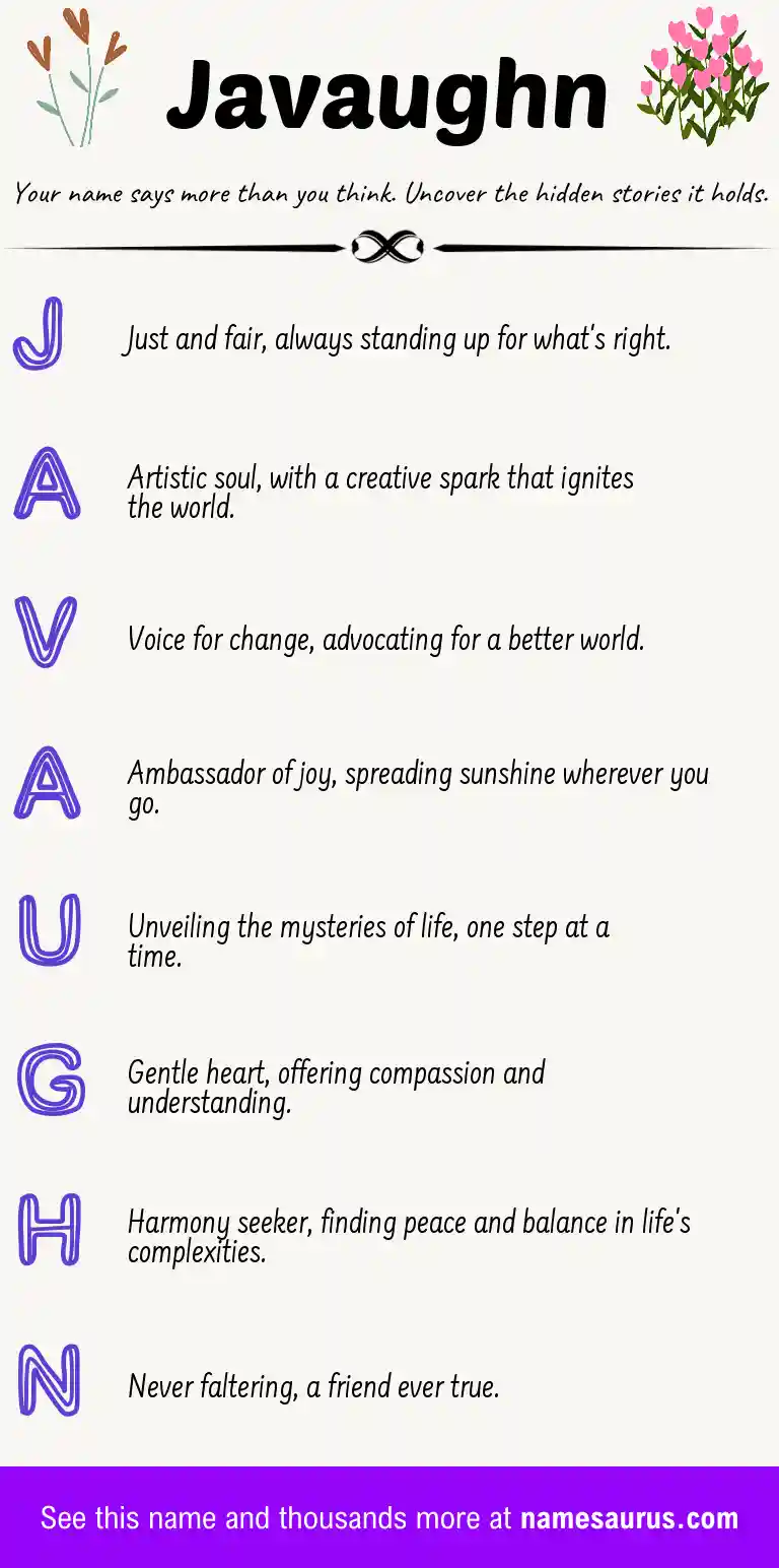 Acrostic poem about Javaughn.