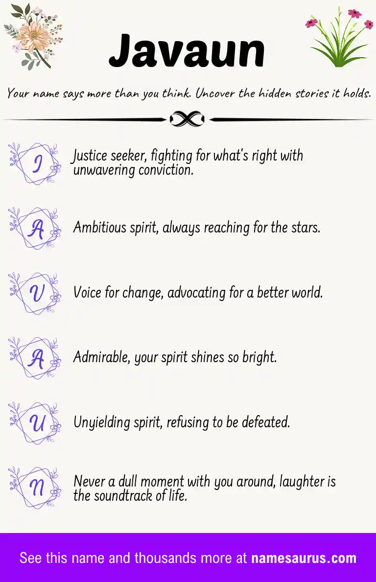 Acrostic poem about Javaun.