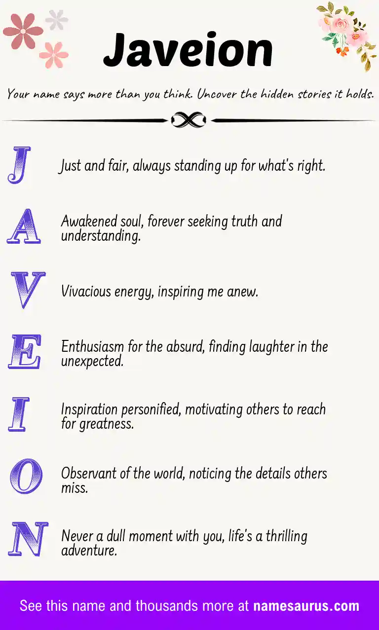 Acrostic poem about Javeion.