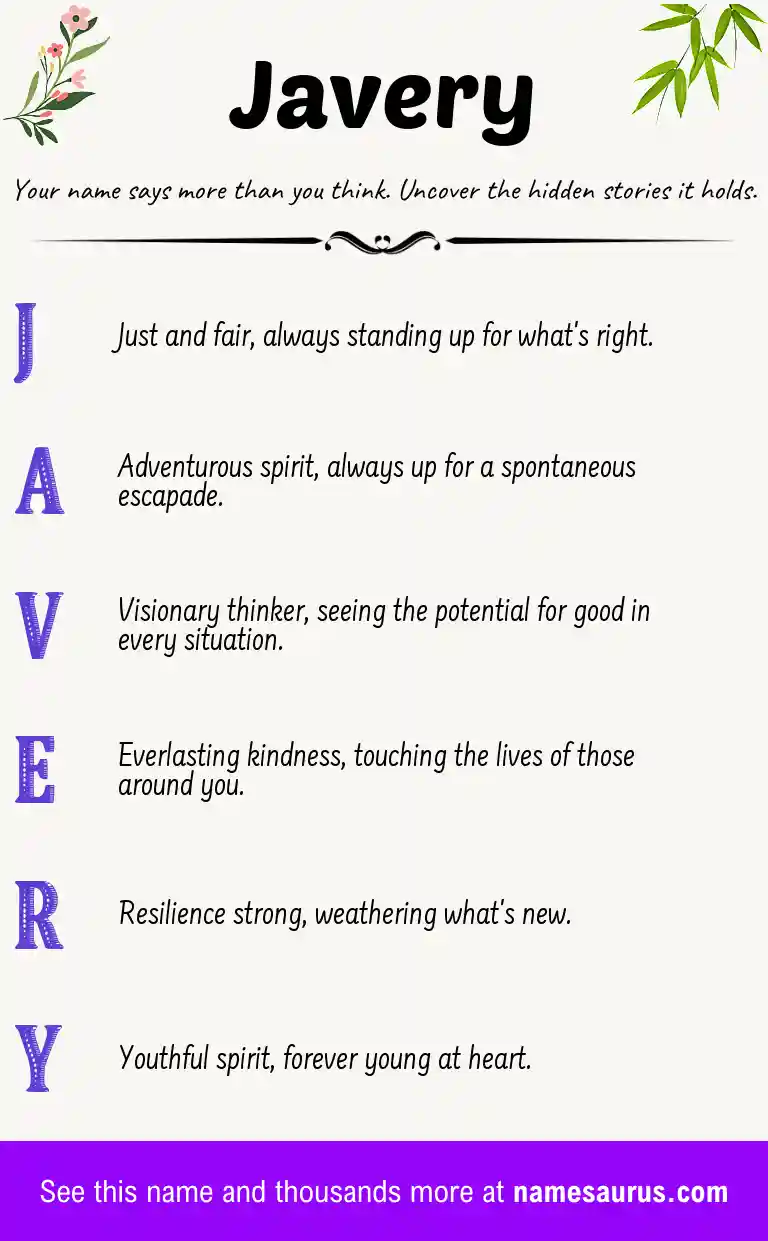 Acrostic poem about Javery.