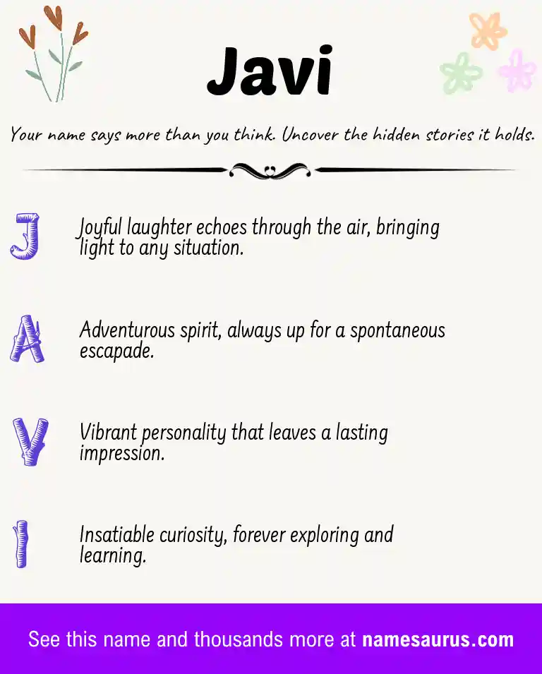 Acrostic poem about Javi.