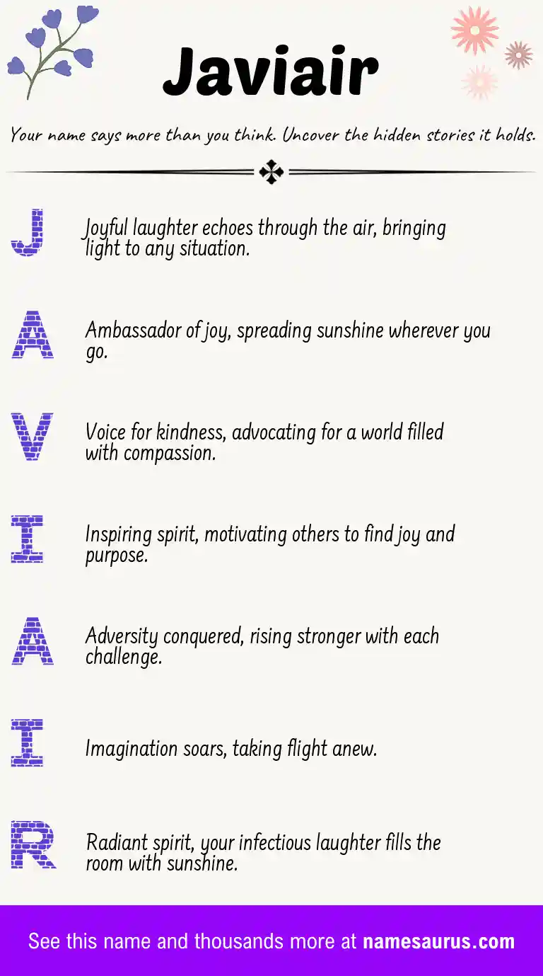 Acrostic poem about Javiair.
