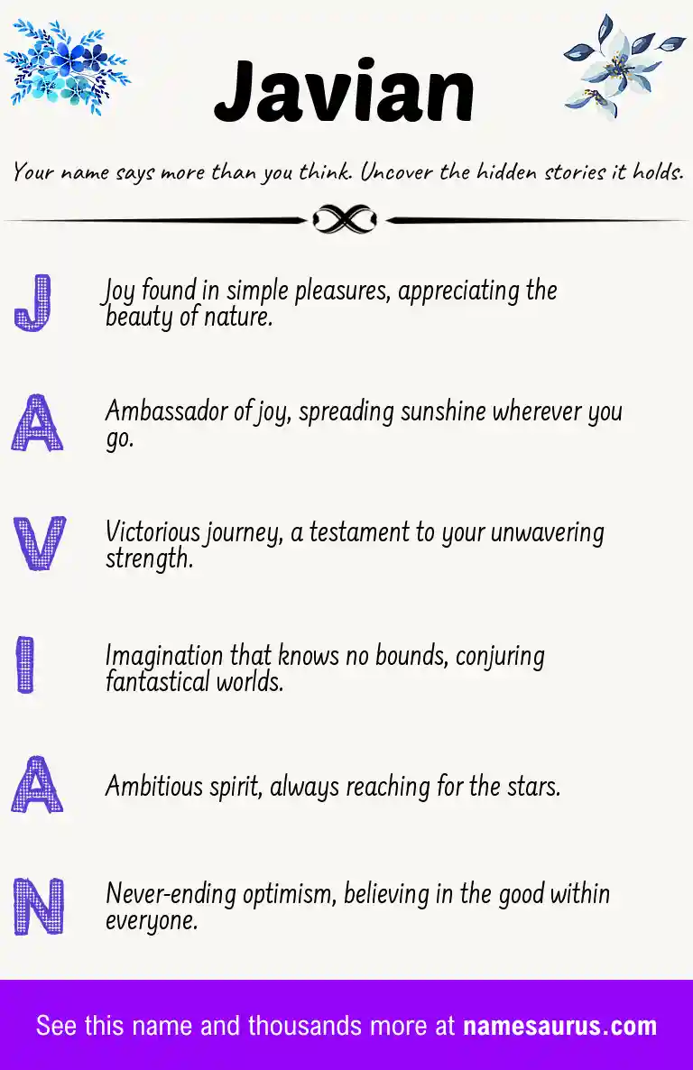 Acrostic poem about Javian.