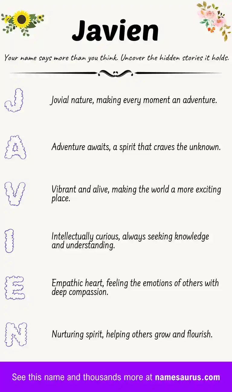 Acrostic poem about Javien.
