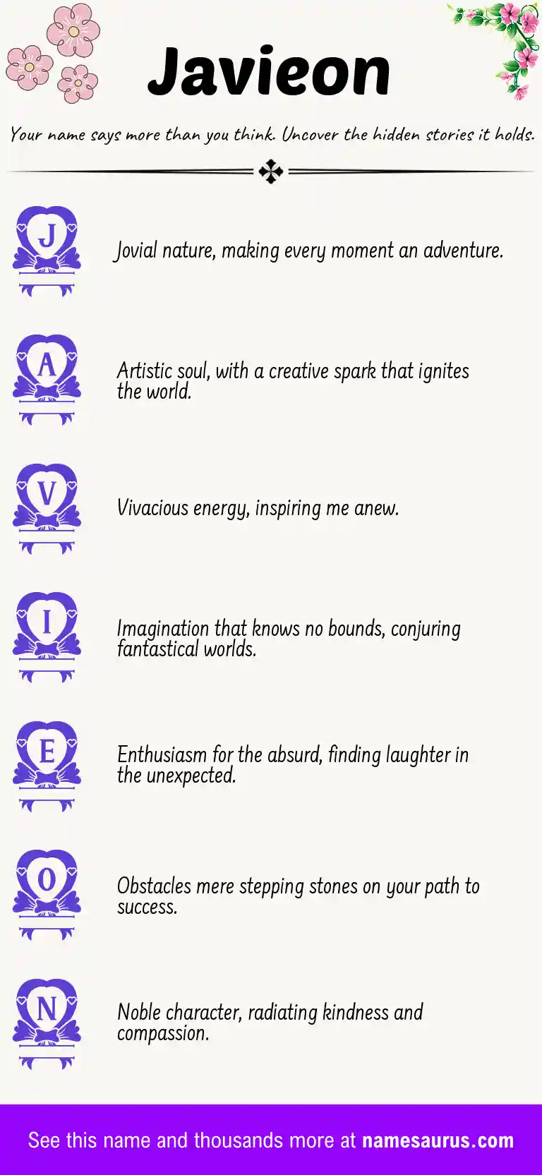 Acrostic poem about Javieon.