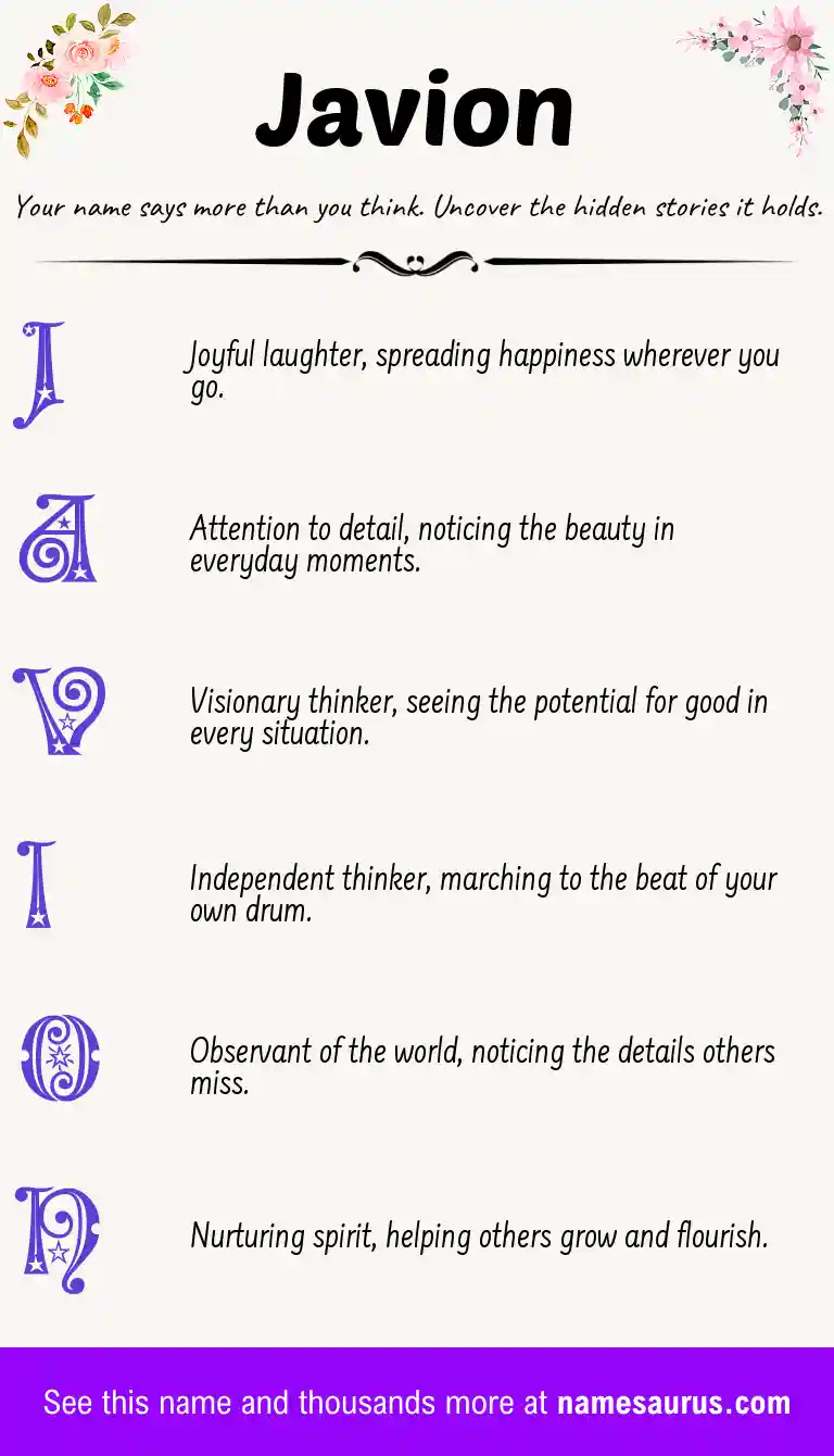 Acrostic poem about Javion.