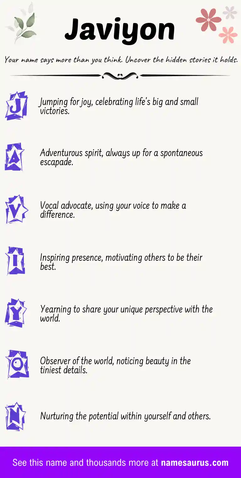 Acrostic poem about Javiyon.