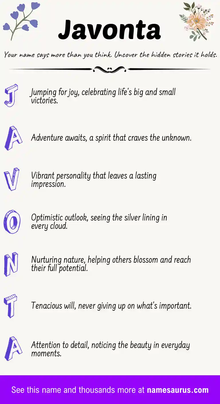 Acrostic poem about Javonta.