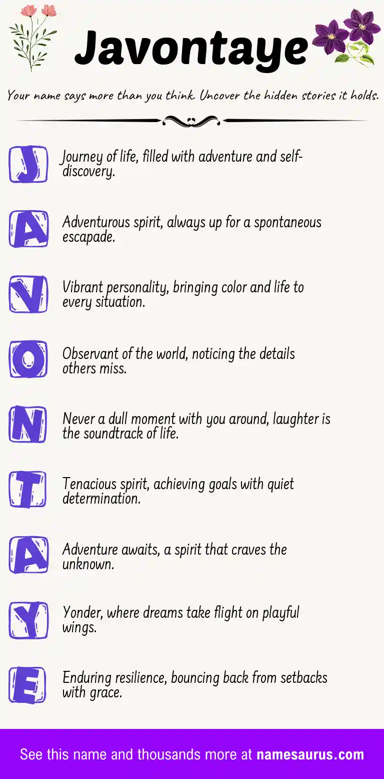 Acrostic poem about Javontaye.