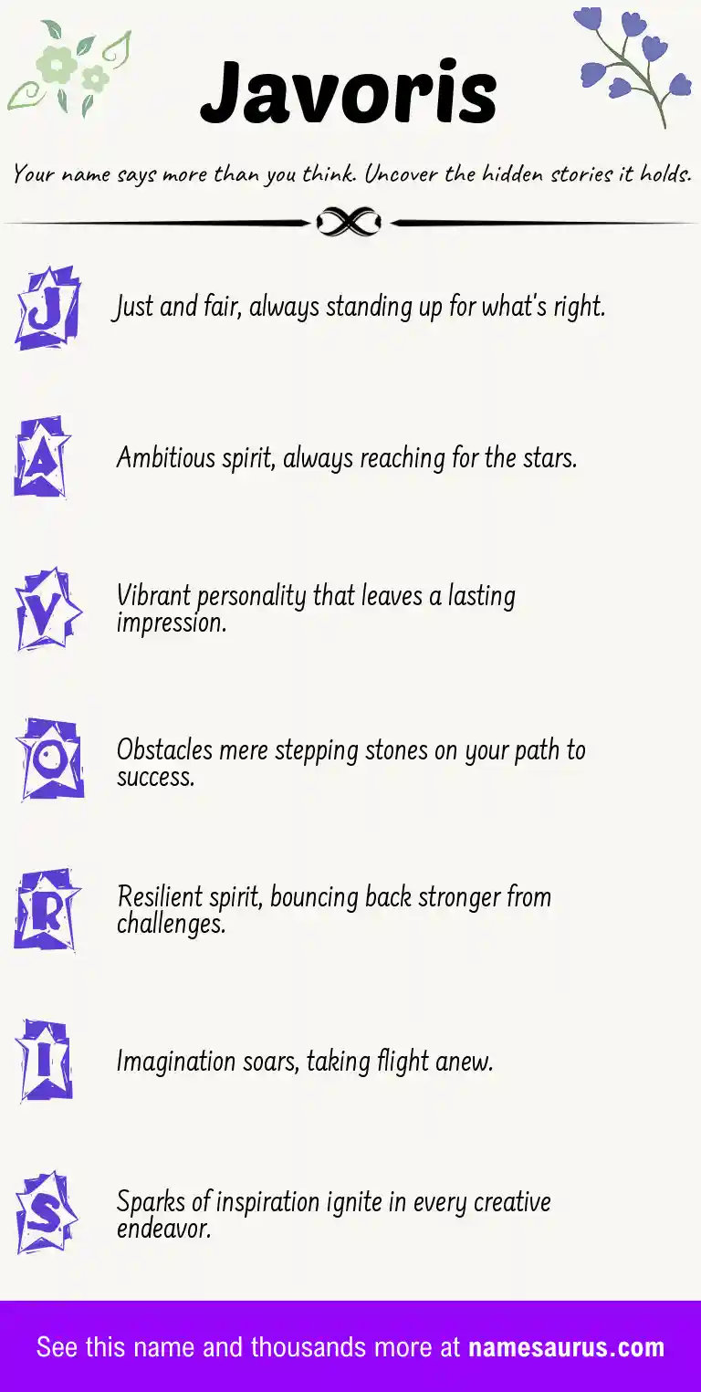 Acrostic poem about Javoris.