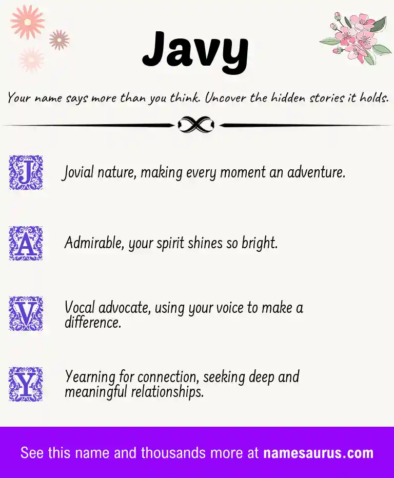 Acrostic poem about Javy.