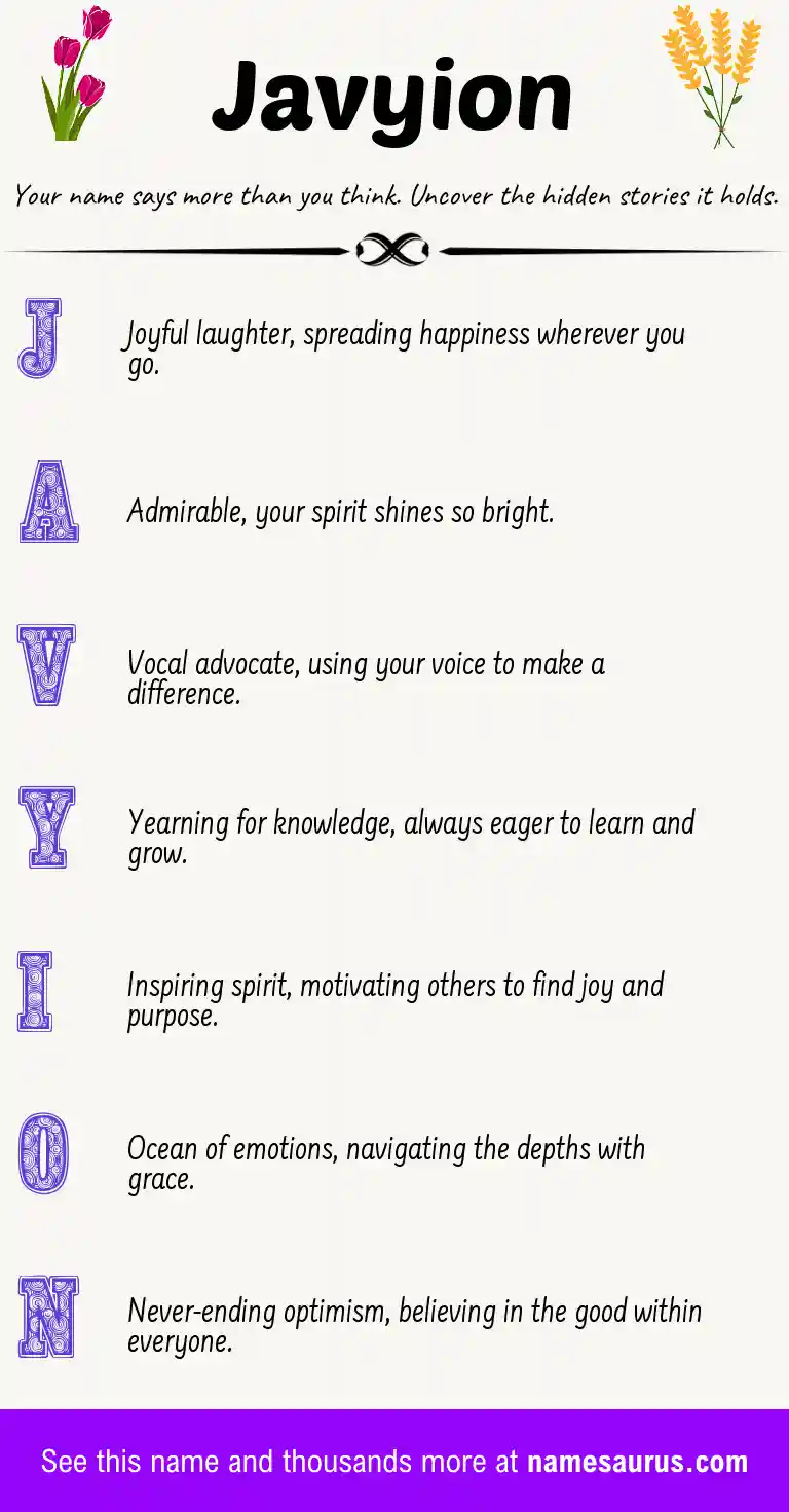 Acrostic poem about Javyion.