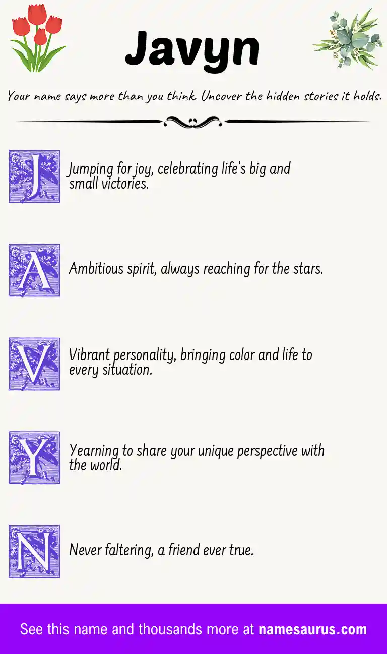Acrostic poem about Javyn.