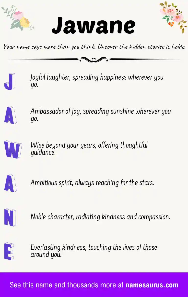 Acrostic poem about Jawane.